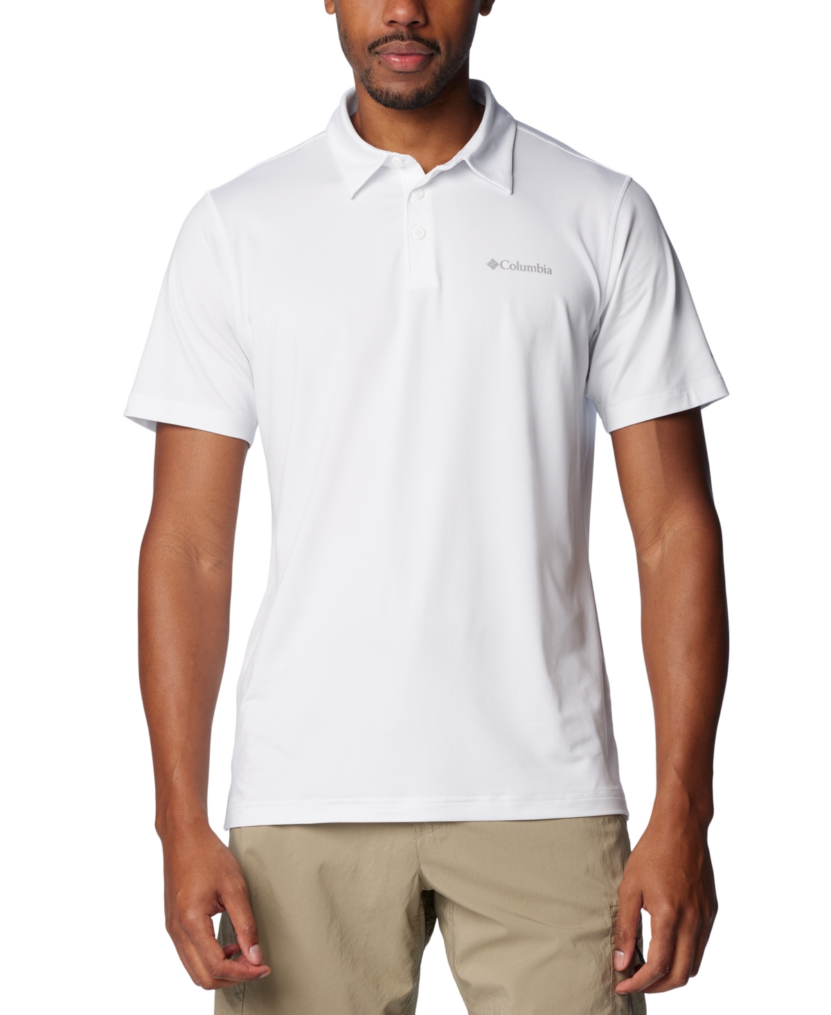 Columbia Men's Carter Short Sleeve Performance Crest Polo In Sail