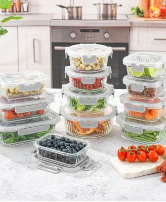 24-piece Fluted Food Storage Container Set with Lids