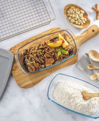 Glass Set of 3 Loaf Pans with Lids