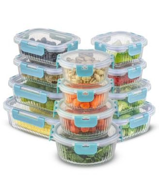 24-piece Fluted Food Storage Container Set with Lids