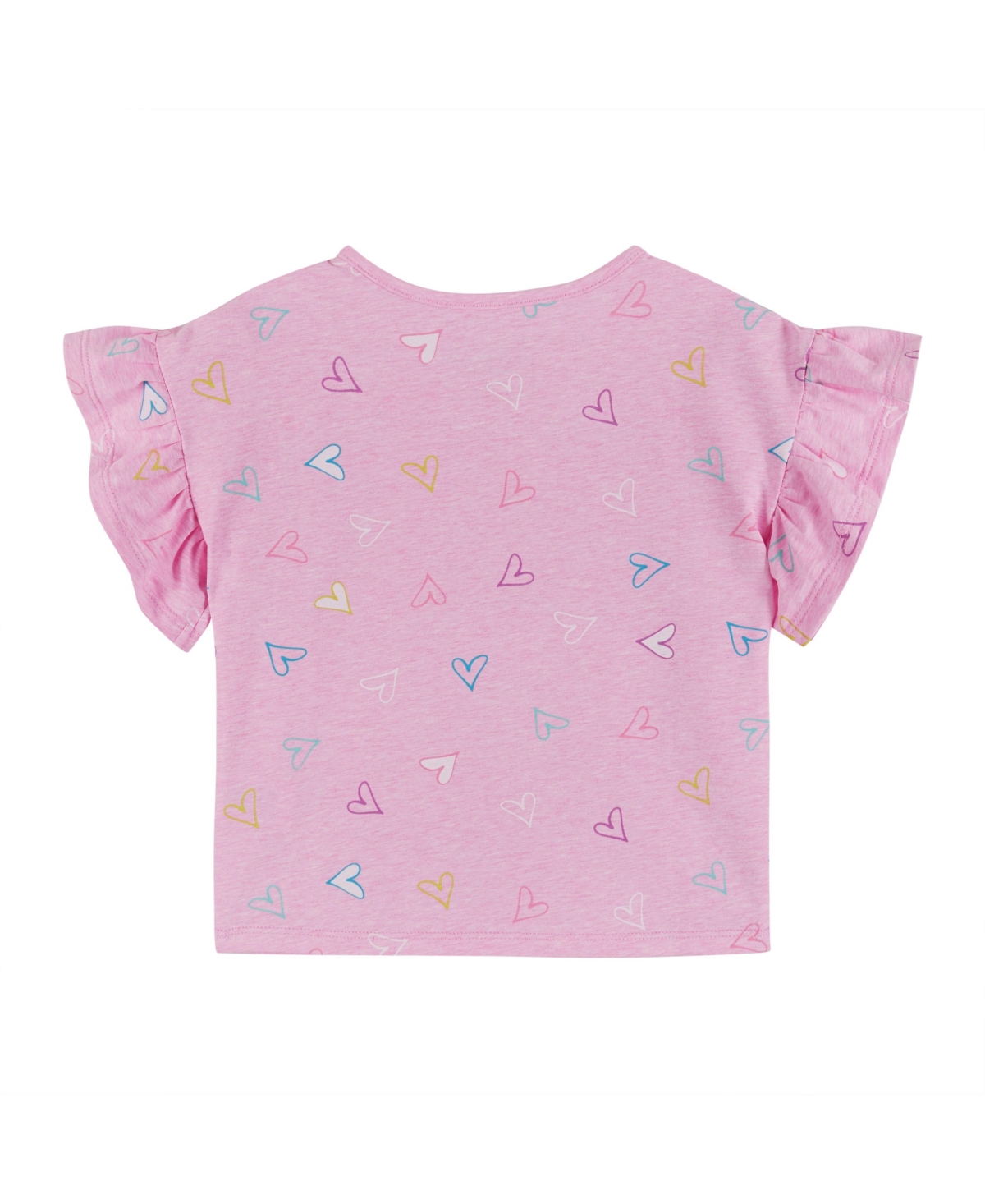 Andy & Evan Toddler Girls Toddler/Child Heart Print Ruffle Sleeve Jersey Tee
