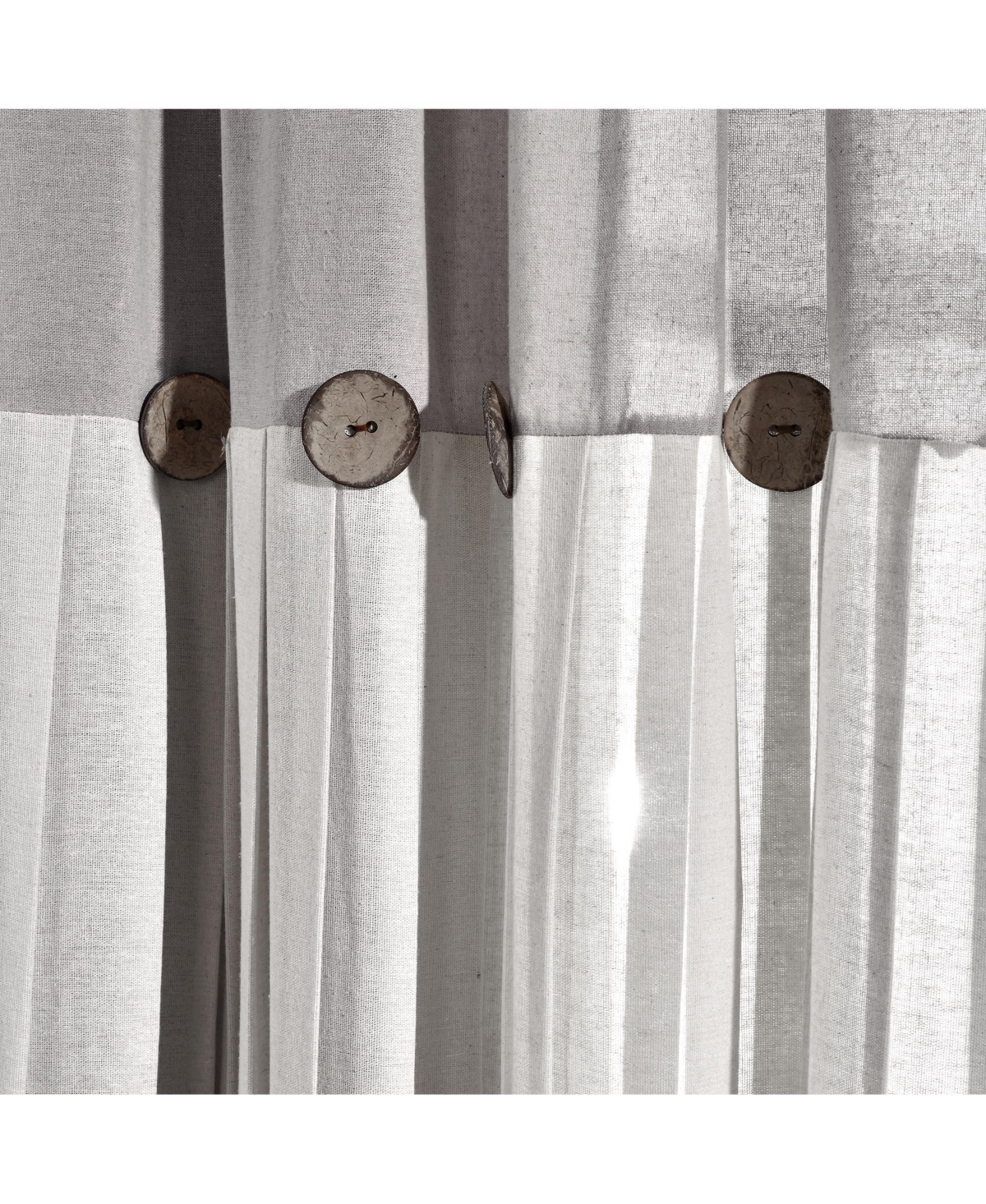 Lush Decor Linen Button Farmhouse Kitchen Tier Curtain Set, Pair - Rustic Home Decor
