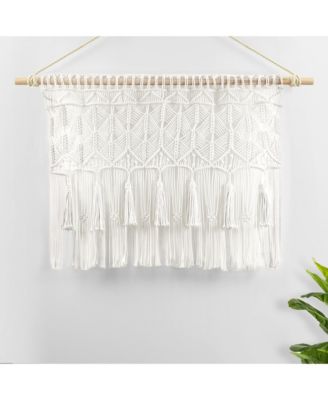Boho Macrame Tassel Cotton Valance/Kitchen Curtain/Wall Decor