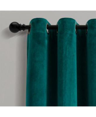 Prima Velvet Solid Light Filtering Grommet Window Curtain Panels