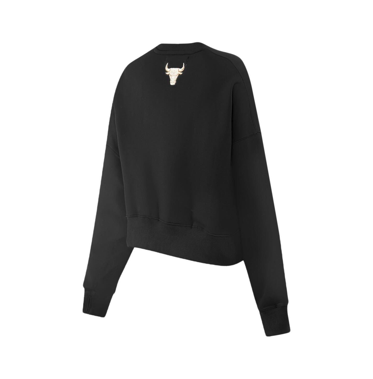 Женская толстовка Pro Standard Black Chicago Bulls Glam Cropped Pullover — фото 4