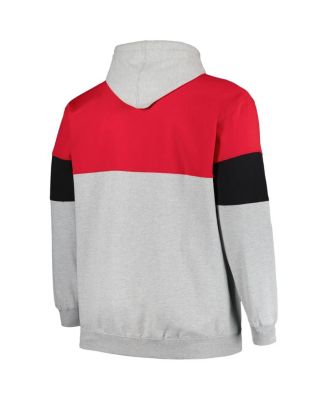 Men's Red, Black Chicago Bulls Big and Tall Pullover Hoodie
