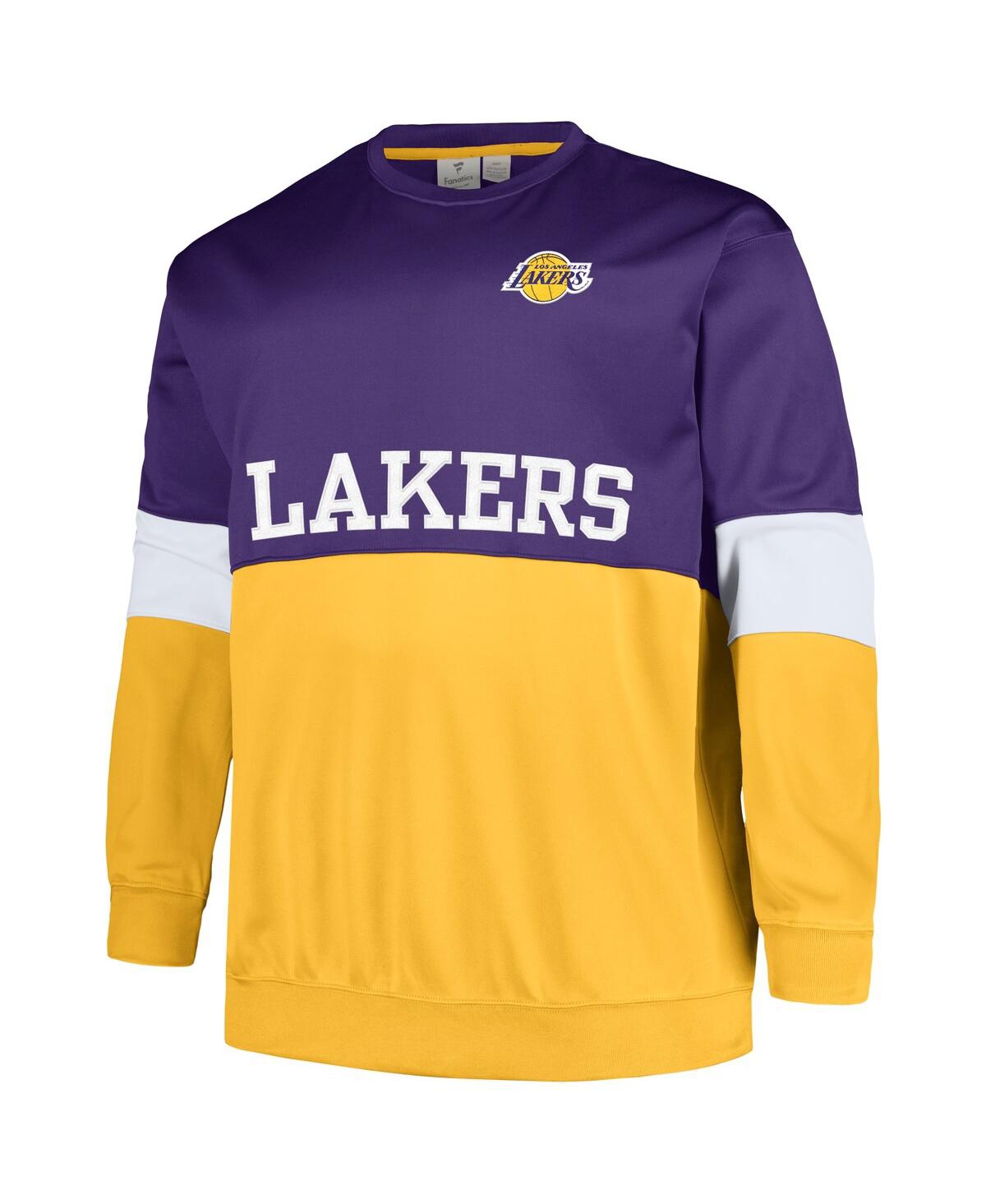 Men's Fanatics Gold Los Angeles Lakers Big and Tall Split Pullover Sweatshirt - Gold