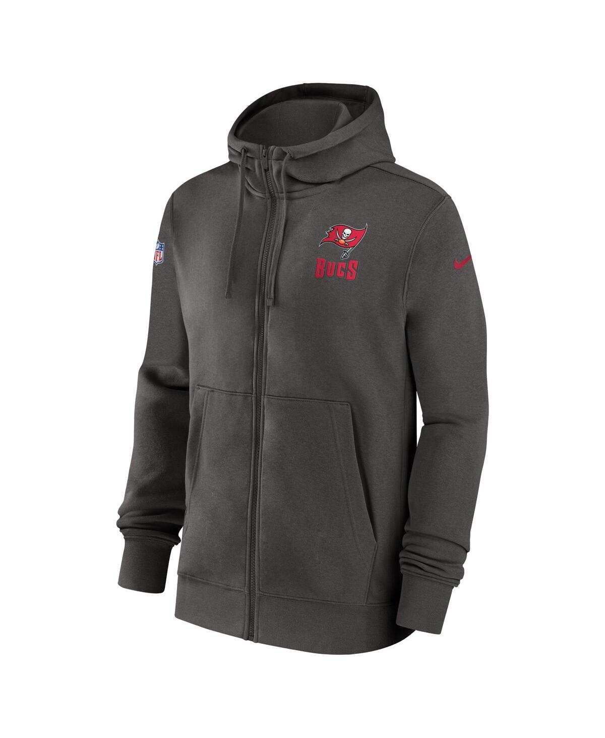 Men's NikeTampa Bay Buccaneers Sideline Club Performance Full-Zip Hoodie - Pewter