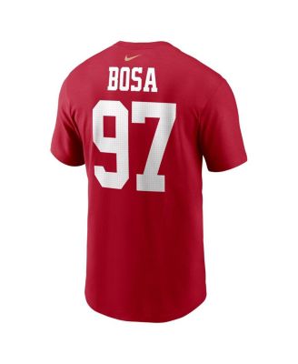 Men's Nick Bosa Scarlet San Francisco 49ers Player Name and Number T-shirt