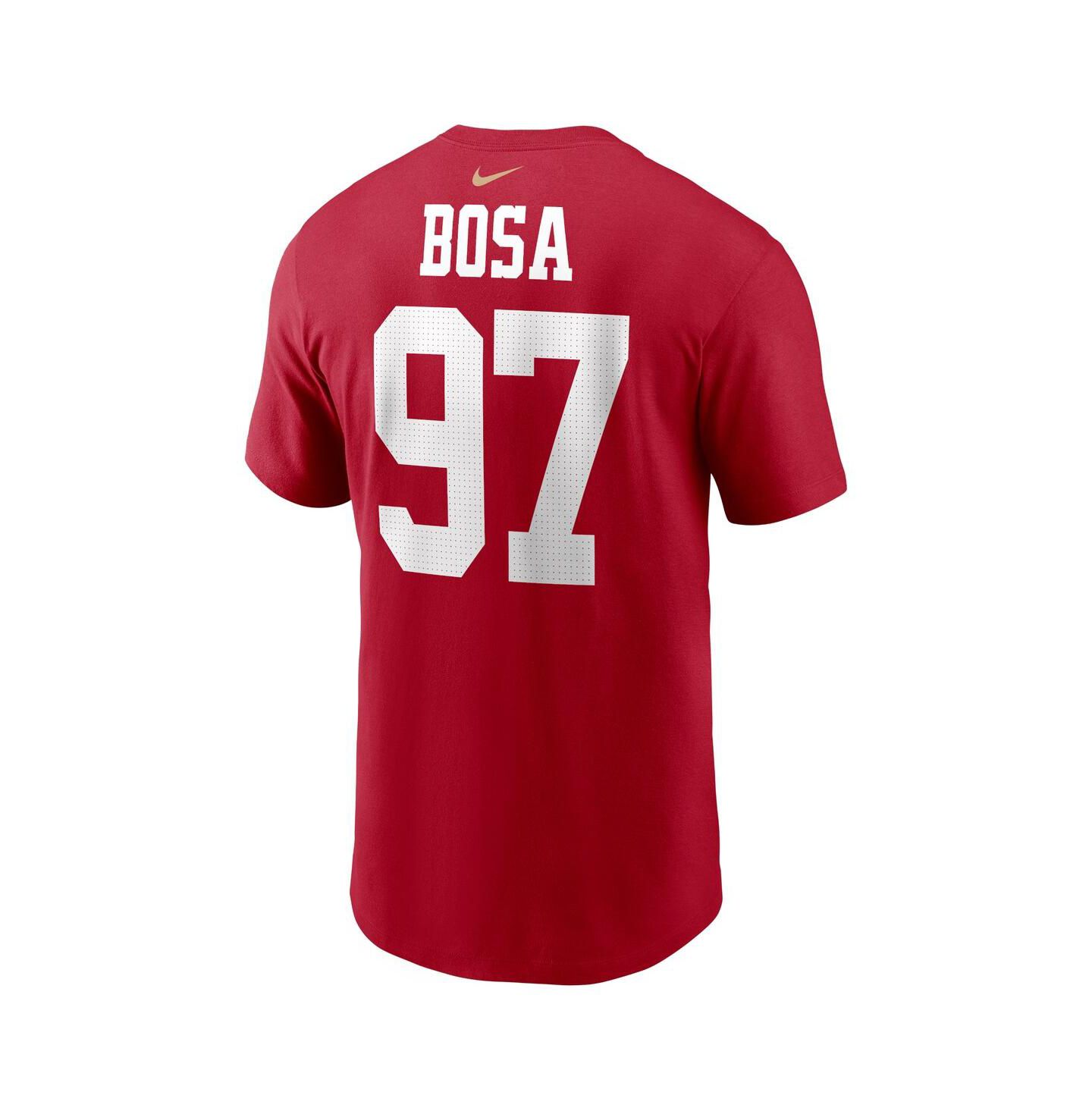Мужская футболка Nike Nick Bosa Scarlet San Francisco 49ers Player Name and Number — фото 2