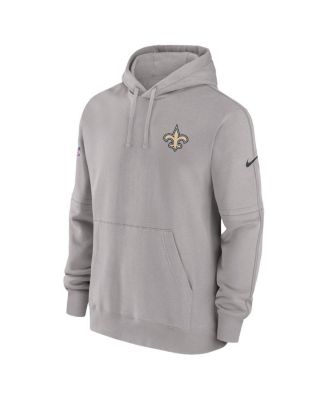 Men's Gray New Orleans Saints Sideline Club Fleece Pullover Hoodie