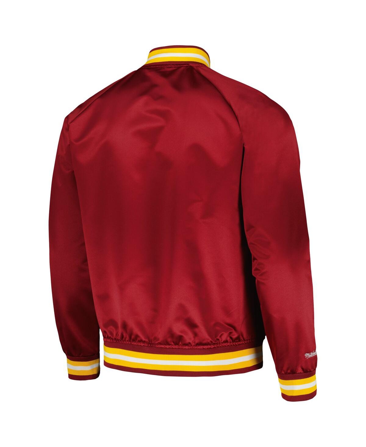 Men's Mitchell & NessCleveland Cavaliers Hardwood Classics Throwback Wordmark Raglan Full-Snap Jacket - Wine