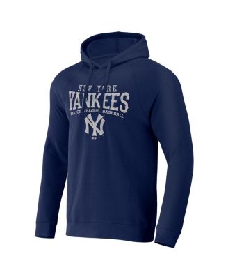Men's Darius Rucker Collection by Navy Distressed New York Yankees Waffle-Knit Raglan Pullover Hoodie