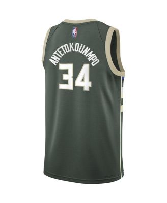 Big Boys Giannis Antetokounmpo Hunter Green Milwaukee Bucks Swingman Jersey - Icon Edition