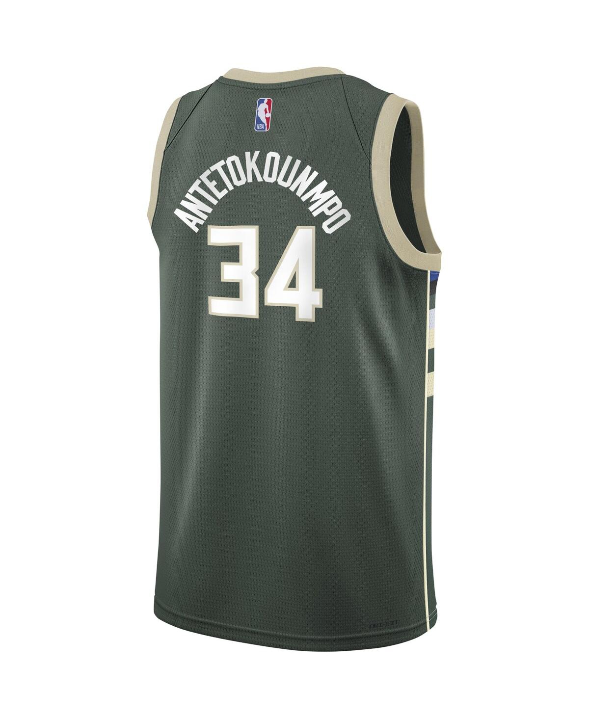 Big Boys Nike Giannis AntetokounmpoMilwaukee Bucks Swingman Jersey - Icon Edition - Hunter Green