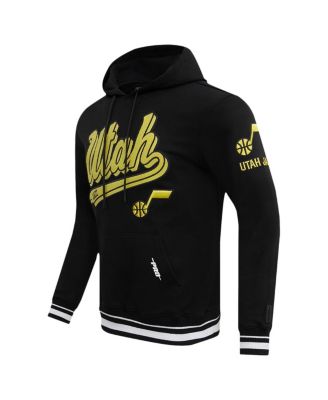 Men's Black Utah Jazz Script Tail Pullover Hoodie