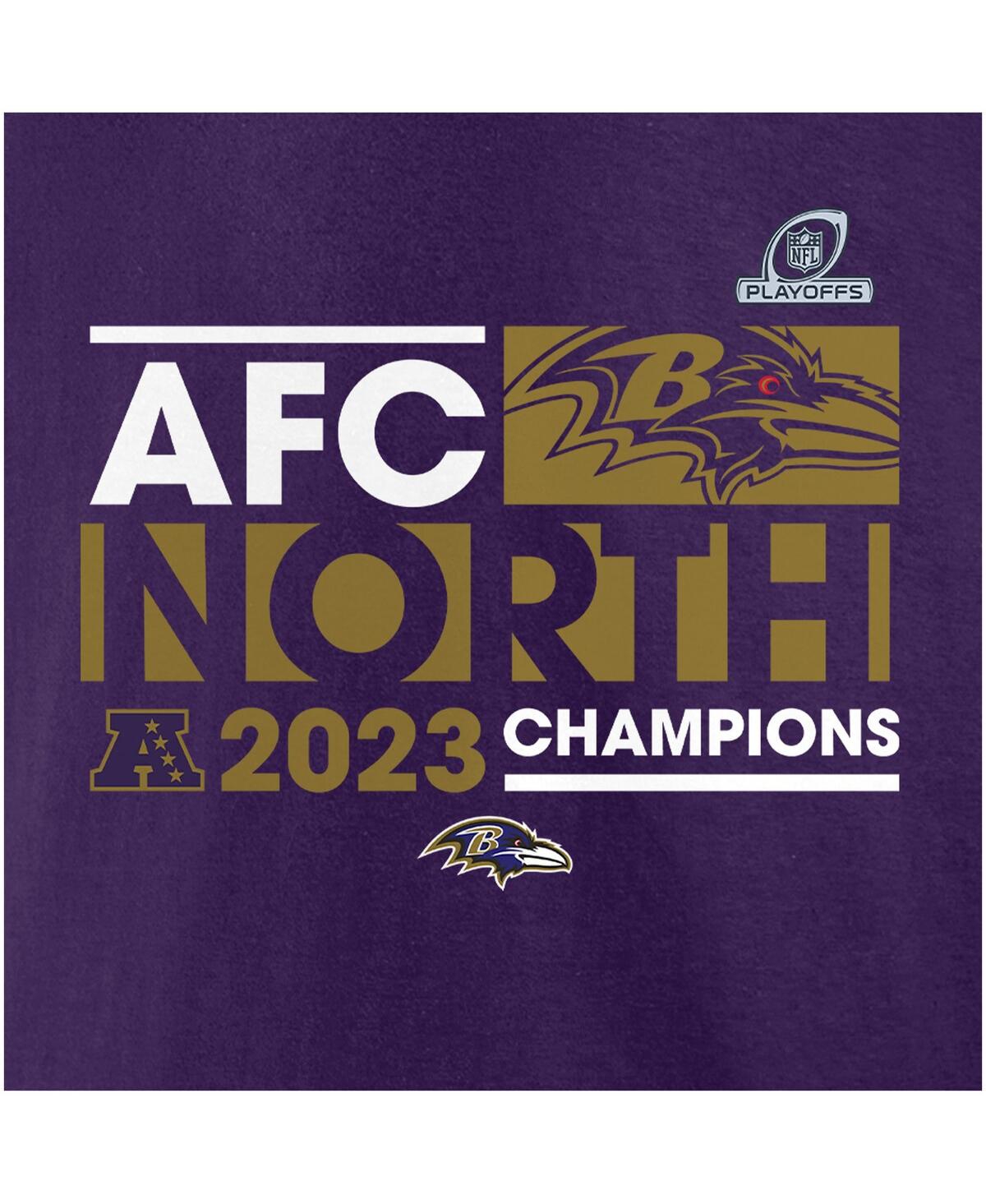 Men's FanaticsBaltimore Ravens 2023 Afc North Division Champions Conquer T-shirt - Purple