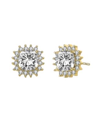 Classy Halo Square Stud Earrings