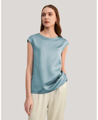 Women's Basic Cap Sleeves Silk Tee