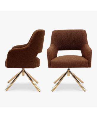 Mid-Century Modern Wide Boucle Swivel Accent Arm Chair (Set of 2)