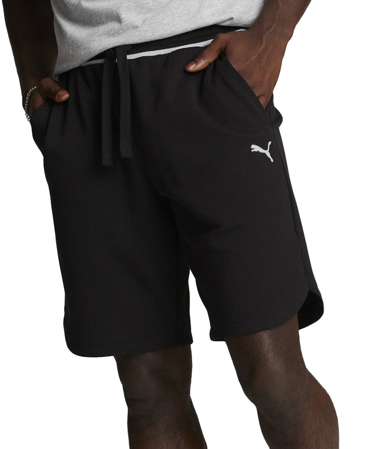 Shop Puma Men's Vintage Sport Tipped Textured 9" Shorts In  Black