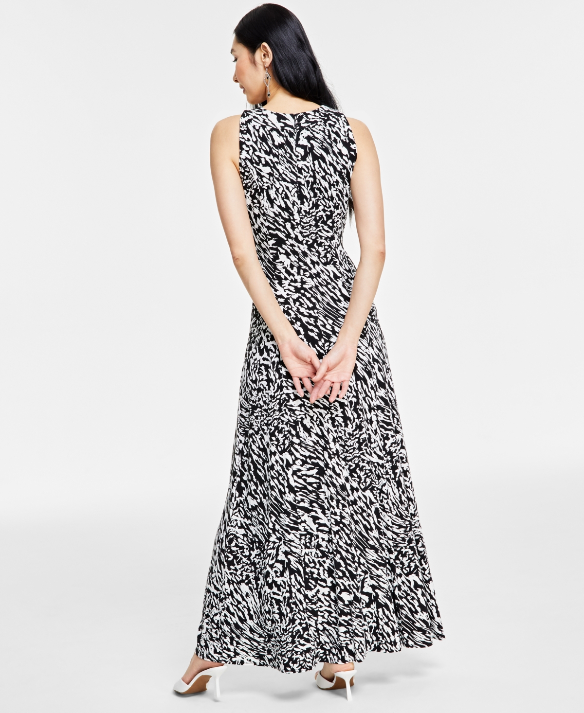 I.n.c. International Concepts Women's Printed Keyhole-Neck Maxi Dress, Created for Macy's