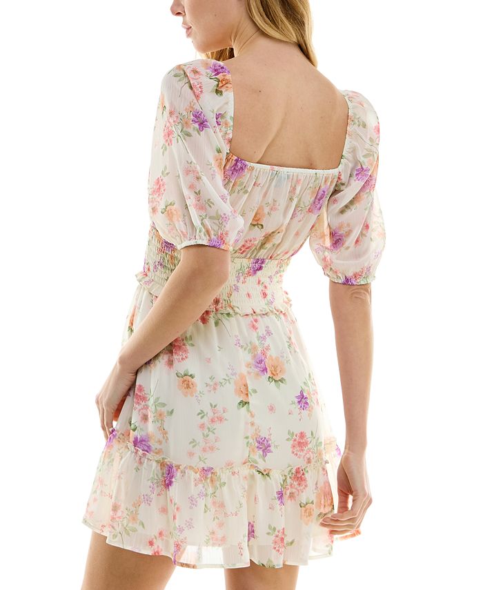 Floral Print Smocking Dress main image 0