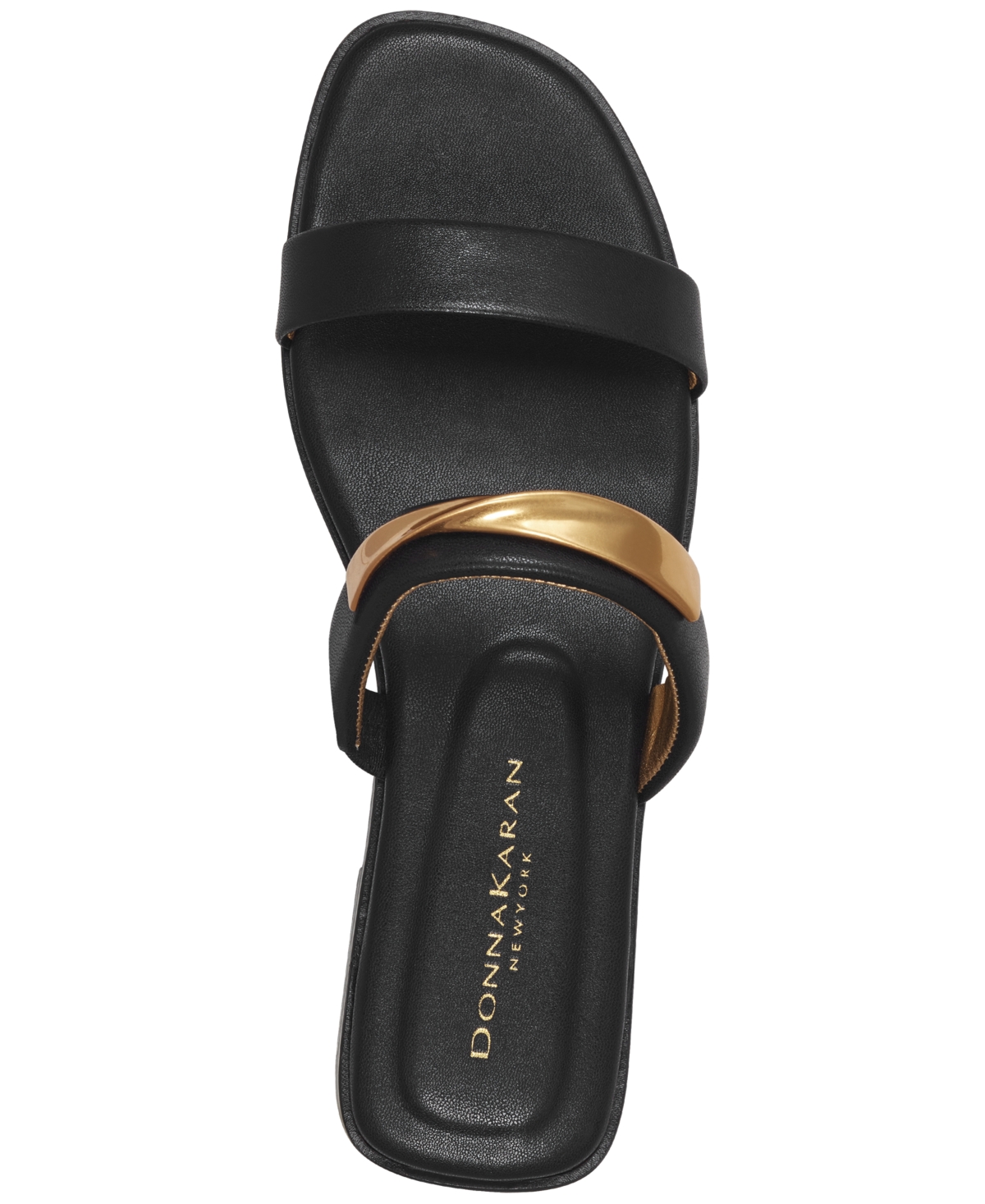 Shop Donna Karan Women's Harmoni Double Band Slide Flat Sandals In Black