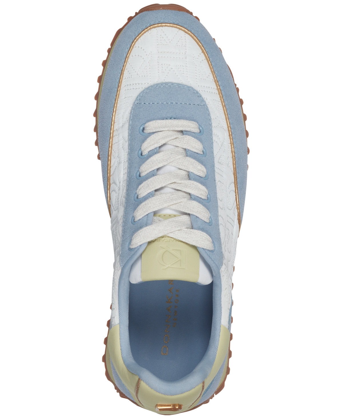 Shop Donna Karan Women's Lanie Lace Up Sneakers In Cream,gold