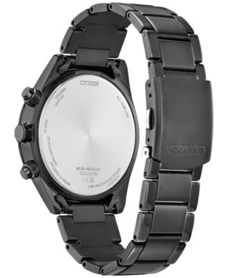 Eco-Drive Men's Chronograph Sport Luxury Radio Control Gray-Tone Stainless Bracelet Watch 43mm