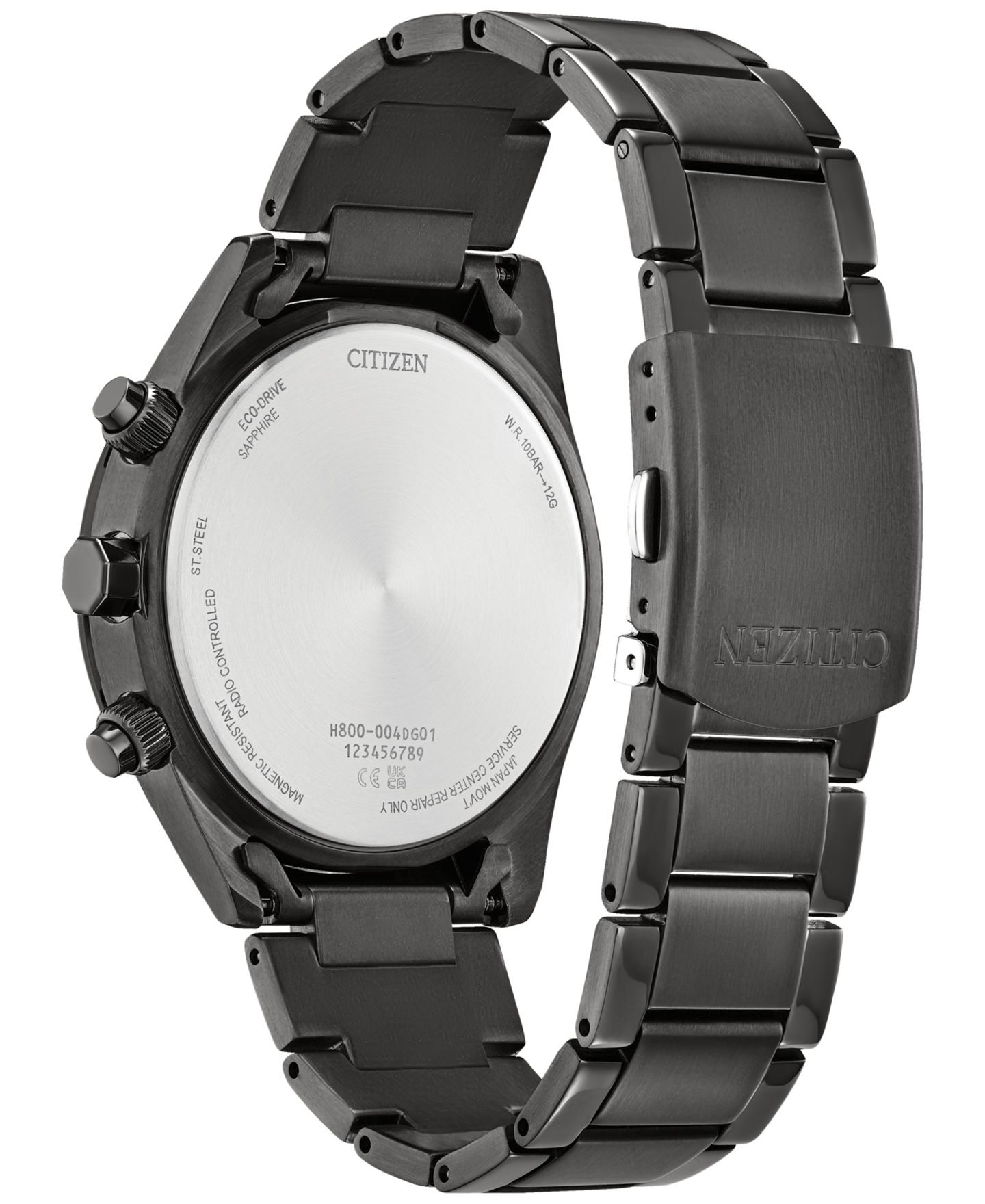 Мужские часы Citizen Eco-Drive Chronograph Sport Luxury Radio Control Gray-Tone Stainless Bracelet Watch 43mm — фото 3