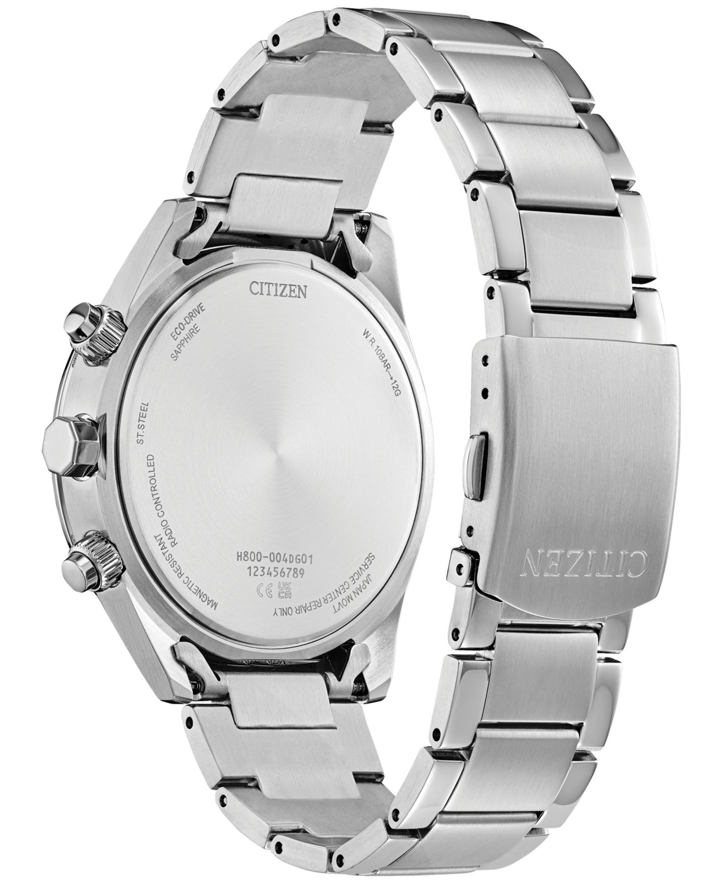 Мужские часы Citizen Eco-Drive Chronograph Sport Luxury Radio Control Stainless Steel Bracelet Watch 43mm — фото 3