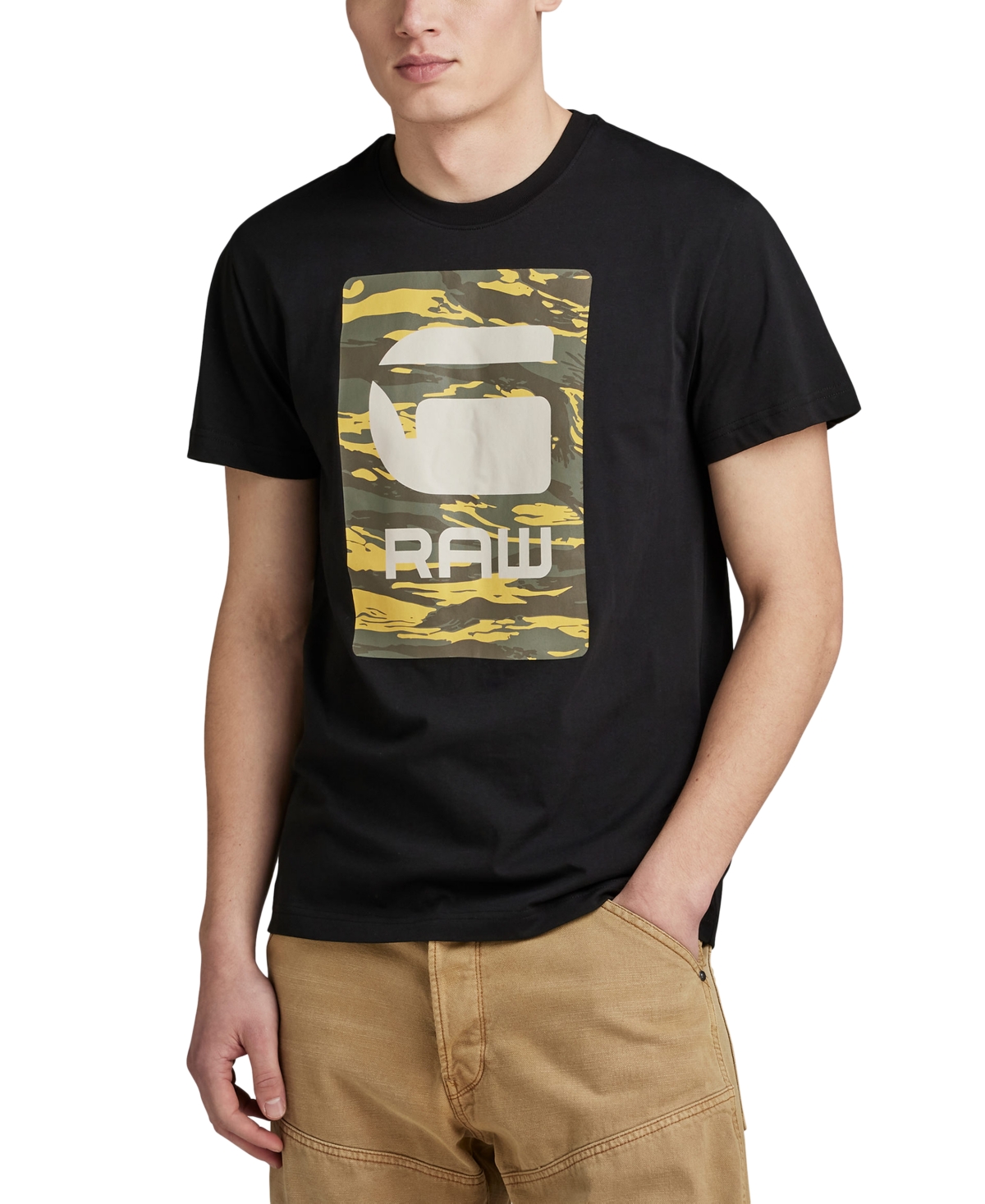 Men's Camo Logo Box T-Shirt - Amber