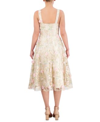 Eliza J Women's Textured Floral Midi Dress - Macy's