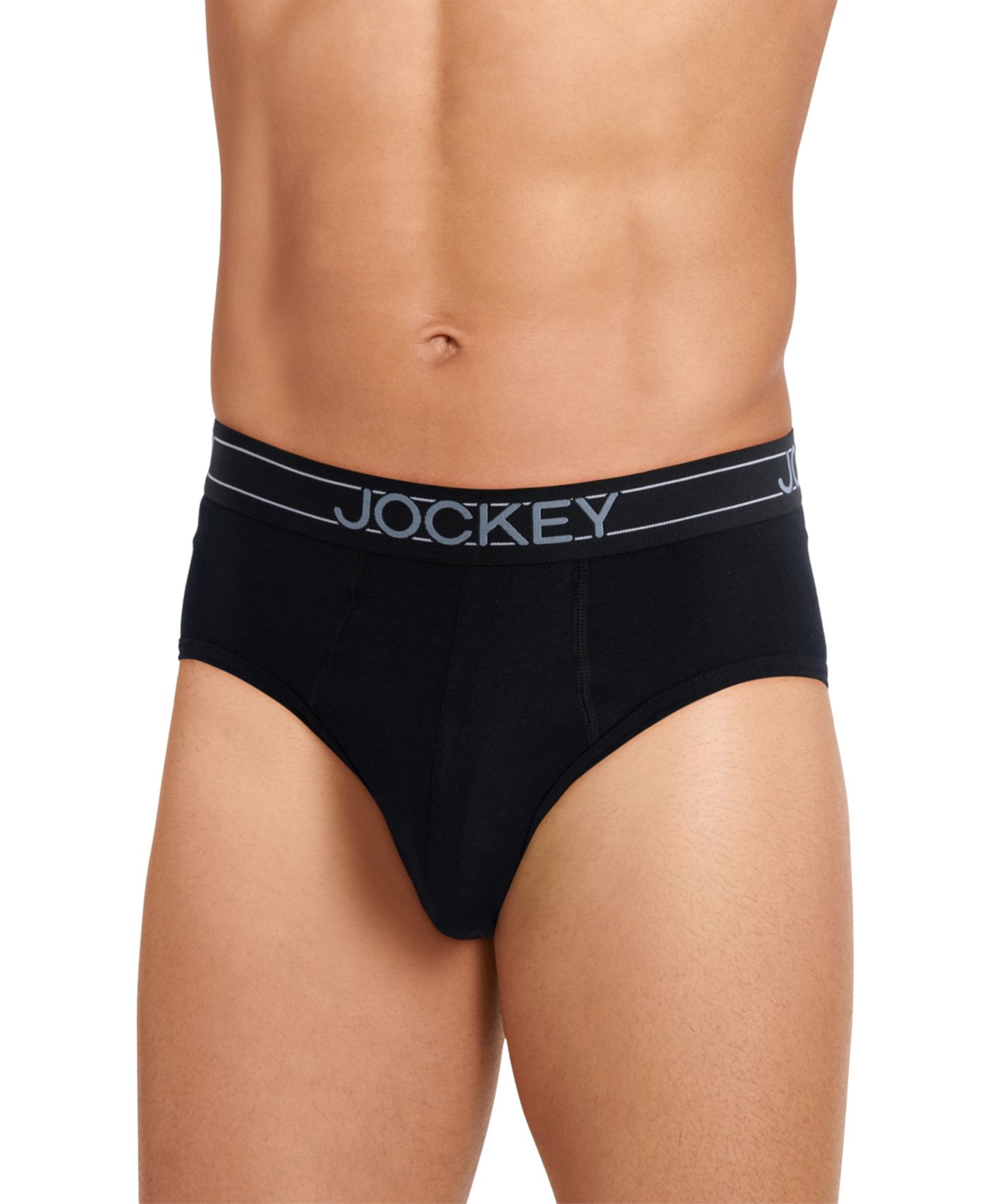Трусы-брифы для мужчин, с логотипом, хлопок, 5 шт. — Jockey, цвет: Чёрный / Угольный меланжевый — фото 4