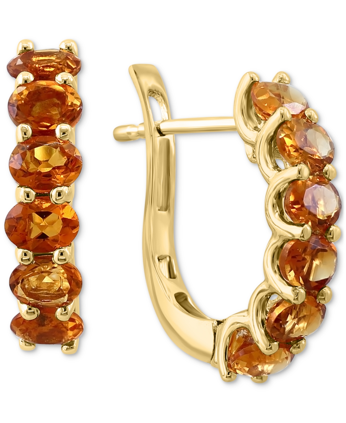 Effy Collection Effy Citrine Oval Hoop Earrings (1-3/4 Ct. T.w.) In 14k Gold In Yellow Gold