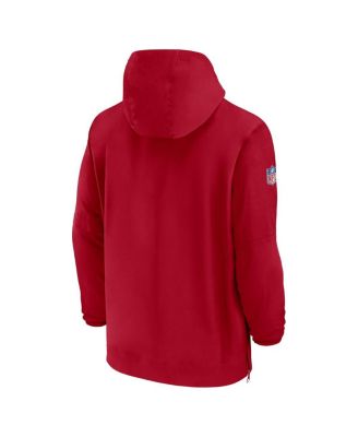 Men's Red Tampa Bay Buccaneers Sideline Half-Zip Hoodie