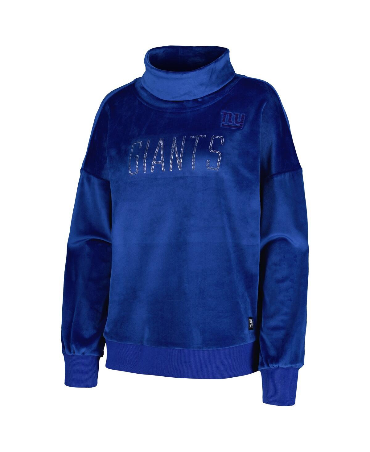 Women's Dkny SportBuffalo Bills Deliliah Rhinestone Funnel Neck Pullover Sweatshirt - Royal