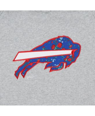 Women's  Gray Buffalo Bills Floral Raglan Pullover Hoodie