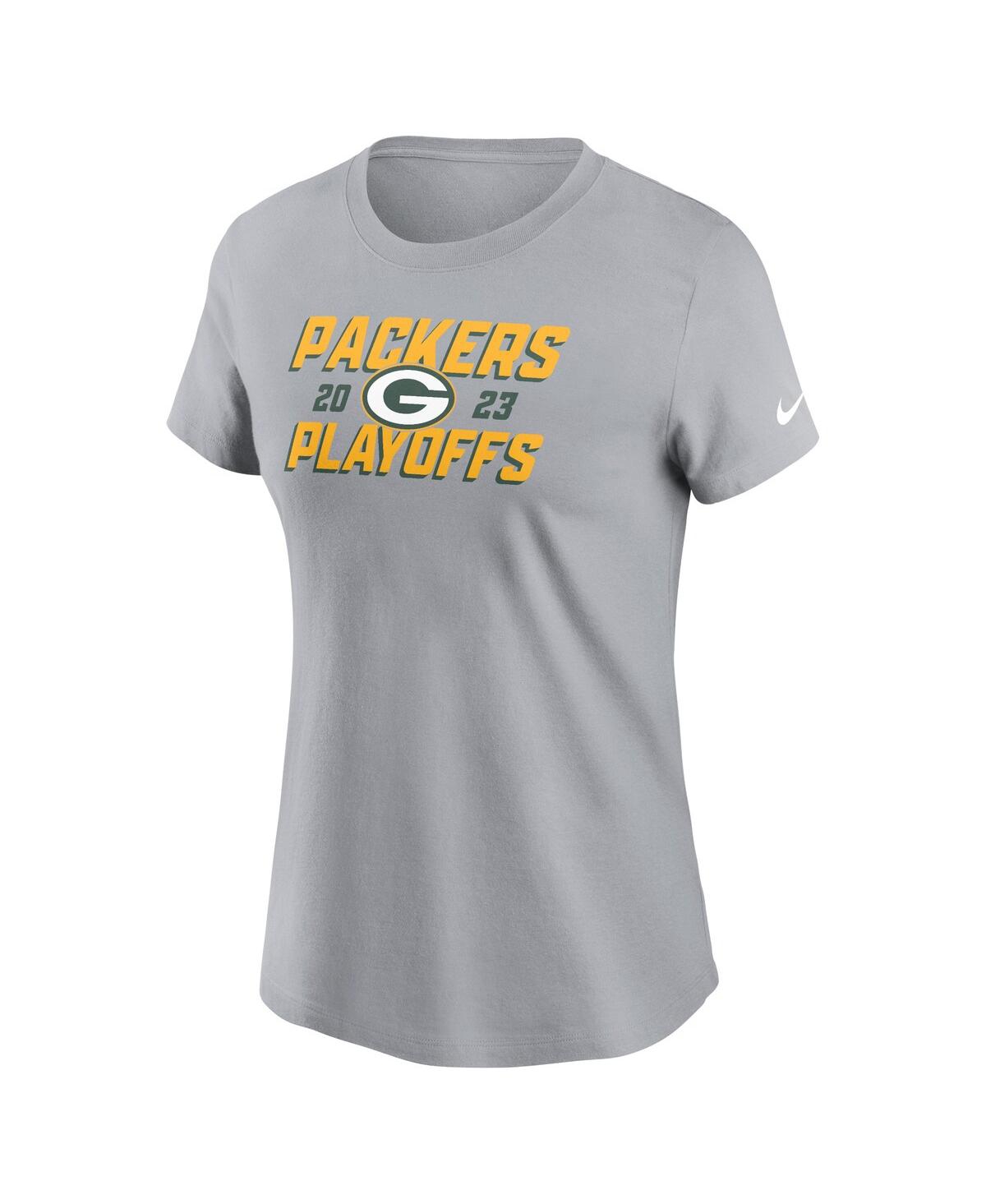 Women's NikeGreen Bay Packers 2023 Nfl Playoffs Iconic T-shirt - Gray