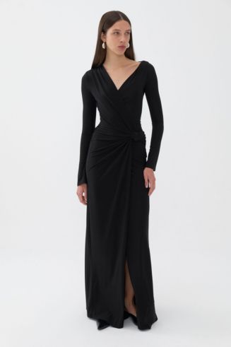 Women's Draped Long Dress - Macy's