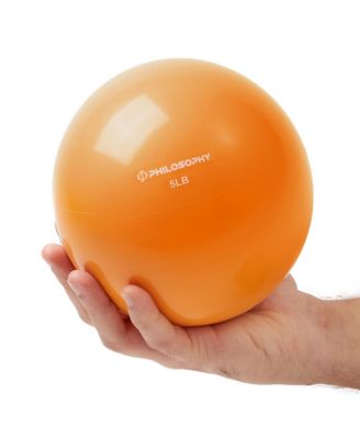 Toning Ball, 5 LB, Orange - Soft Weighted Mini Medicine Ball