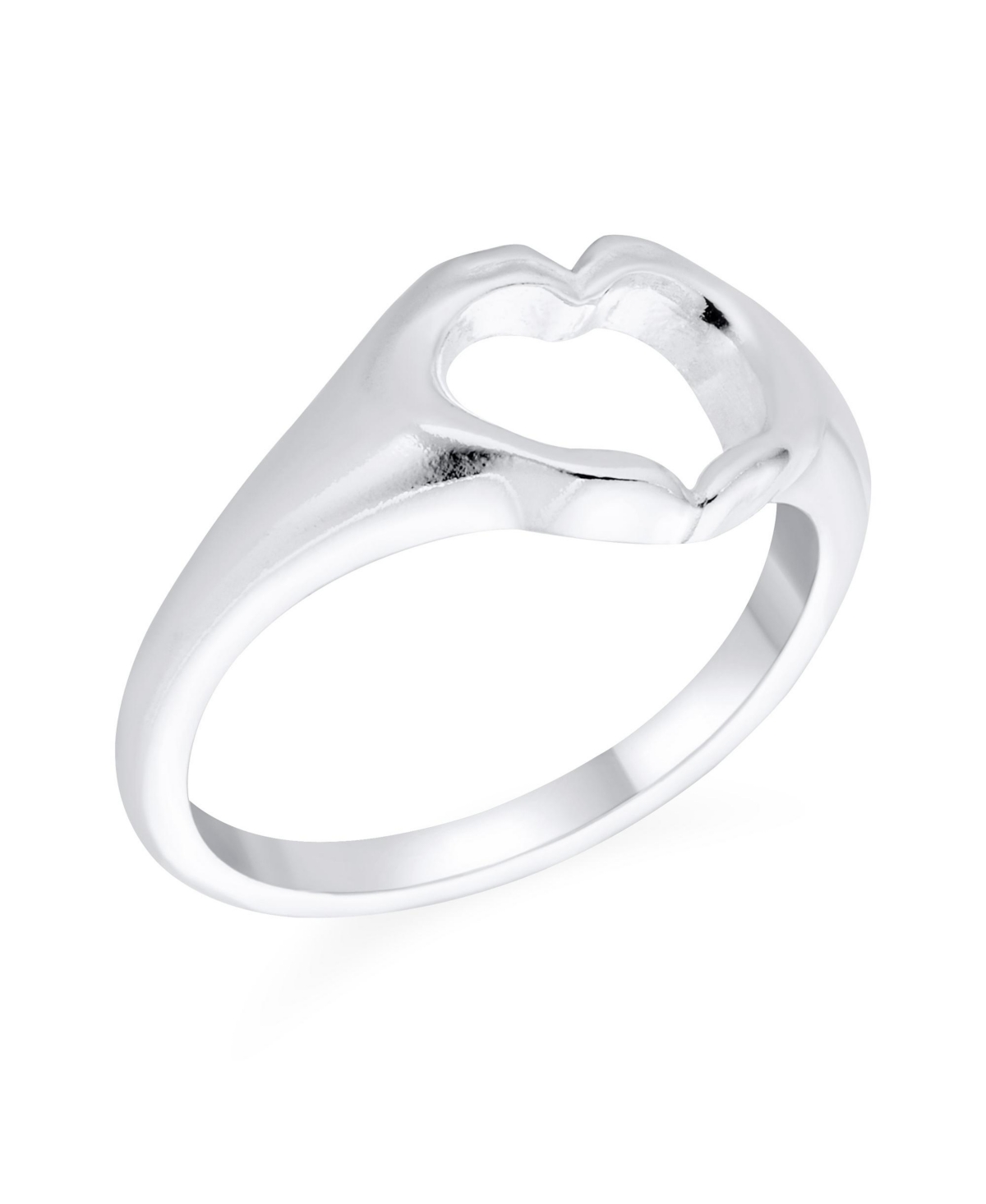 Bling Jewelry Inspirational Friendship Bff Love Best Friend Open Heart I Love You Sign Language Ring Promise Band Ring Women Sterling Silver - Silver