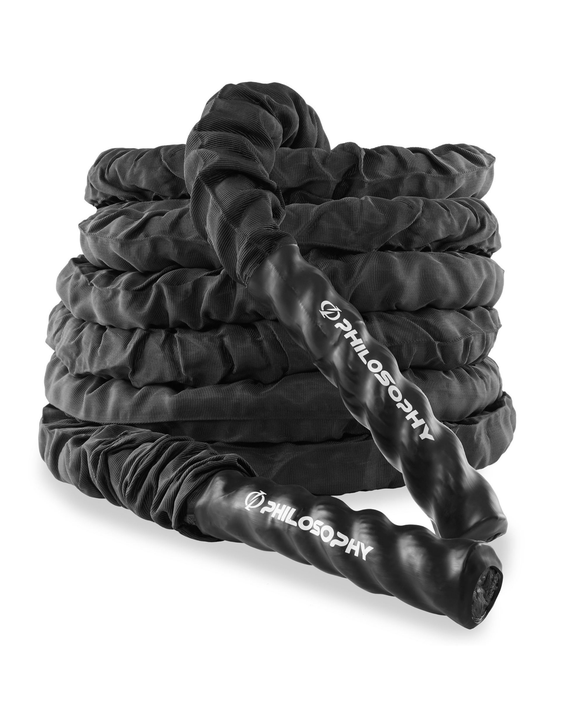 Philosophy Gym 40 Foot Exercise Battle Rope 2 Inch Diameter with Cover and Anchor Kit