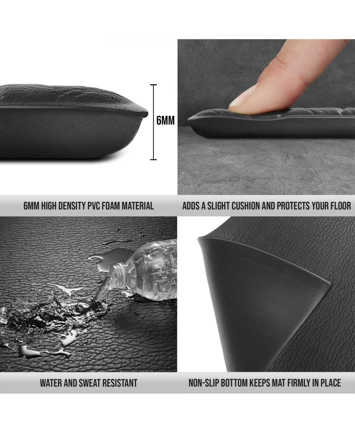 Philosophy Gym Exercise Equipment Mat 30 x -Inch, 6mm Thick High Density Pvc Floor Mat for Ellipticals, Treadmills, Rowers