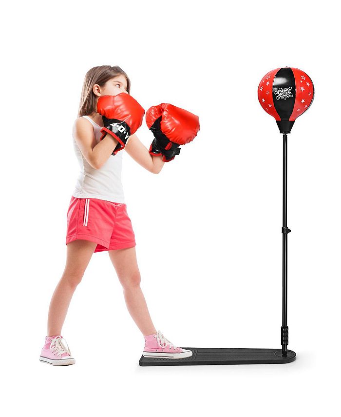 Kids Punching Bag w Adjustable Stand Boxing Gloves Boxing Set
