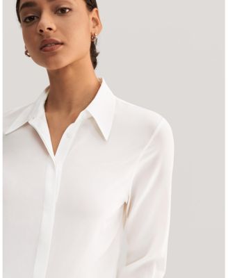 Women's Wrinkle Free Basic Silk Shirt for Women