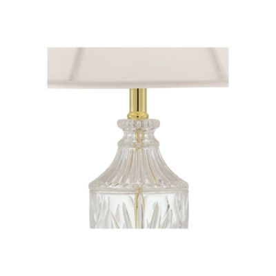 Traditional Glam Style Table Lamp 26.5" High Cut Glass Urn Brass Gold Metal Clear White Cream Bell Glass Shade Decor for Living Room Bedroom House Bedside Nightstand Home - Regency Hill