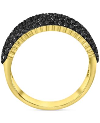 Black Cubic Zirconia Pav&eacute; Wide Seven Row Statement Ring (Also in White Cubic Zirconia)
