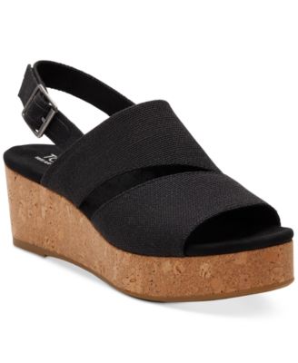 TOMS - Claudine Slingback Cork Wedge Platform Sandals
